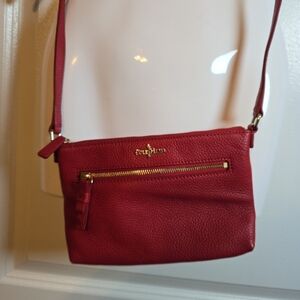 New! Cole Haan Womens red crossbody purse bag